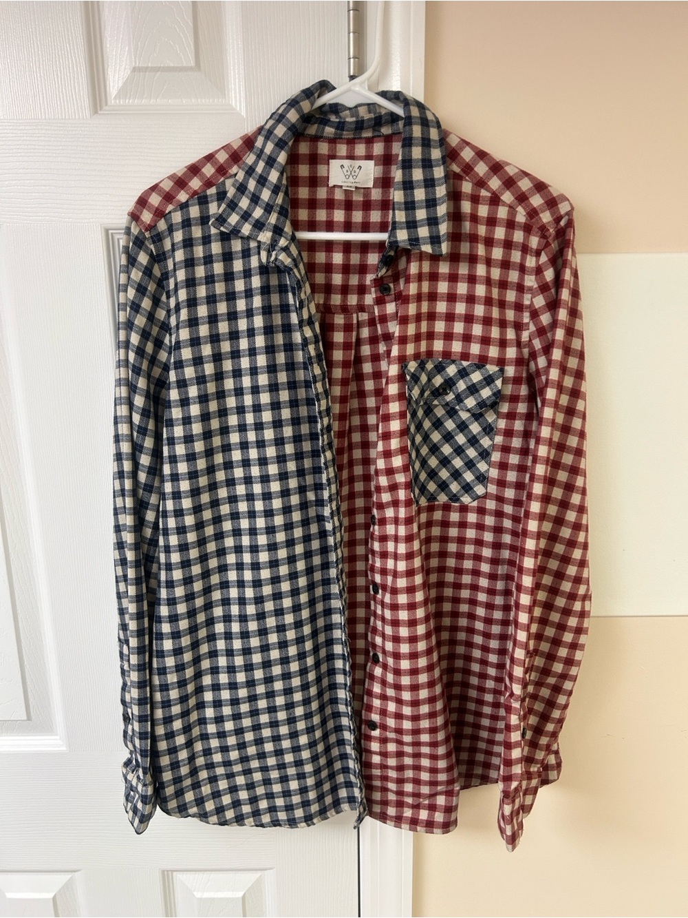 Six Crisp Days Red and Blue Checkered Button Down Shirt